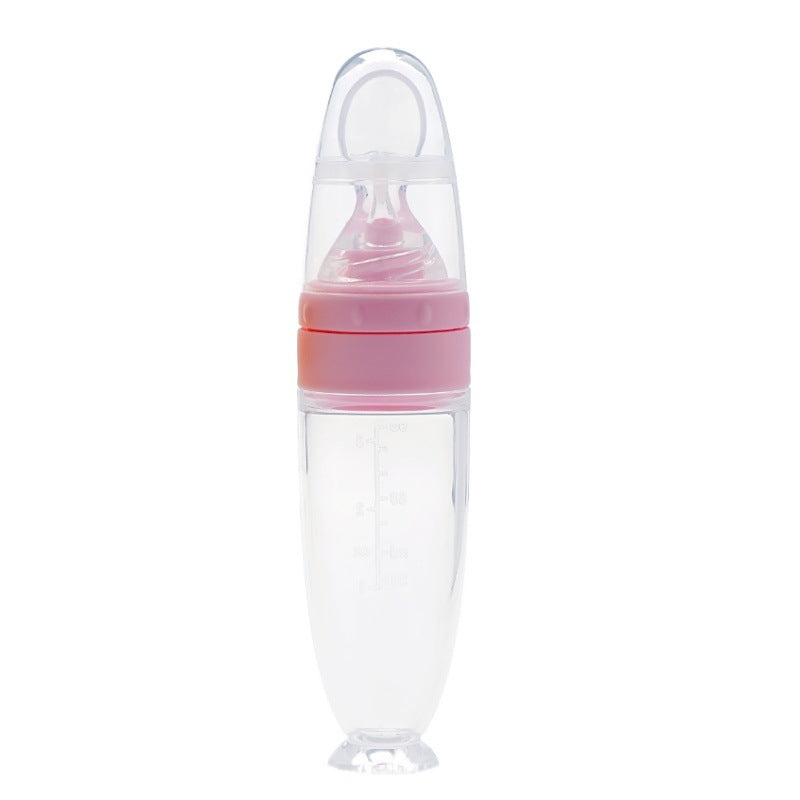 Silicone Rice Cereal Bottle Baby Food Supplement Spoon Sucker